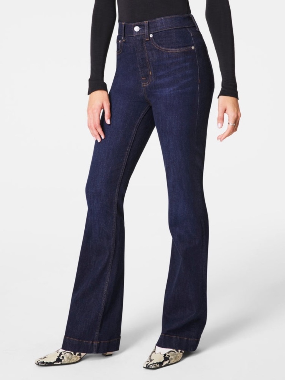 SPANX Sculpt Redefine High Waist Flare Jeans in Bennet Wash SZ 8